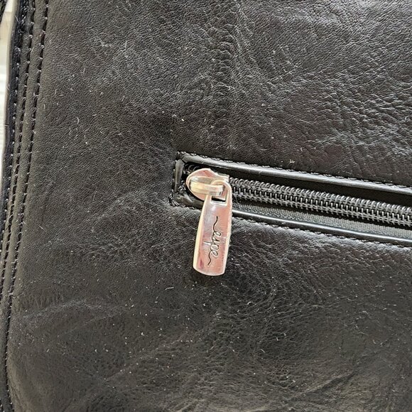 Espe Crossbody Shoulder Bag Black Vegan Leather Adjustable Strap Zip Pockets - Picture 4 of 16